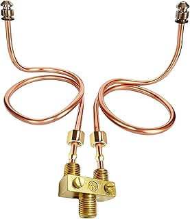 MCAMPAS Pilot Tube 3/16" OD X 20" Copper Pipe Bendable Range Oven Burner With 2065641 Valve
