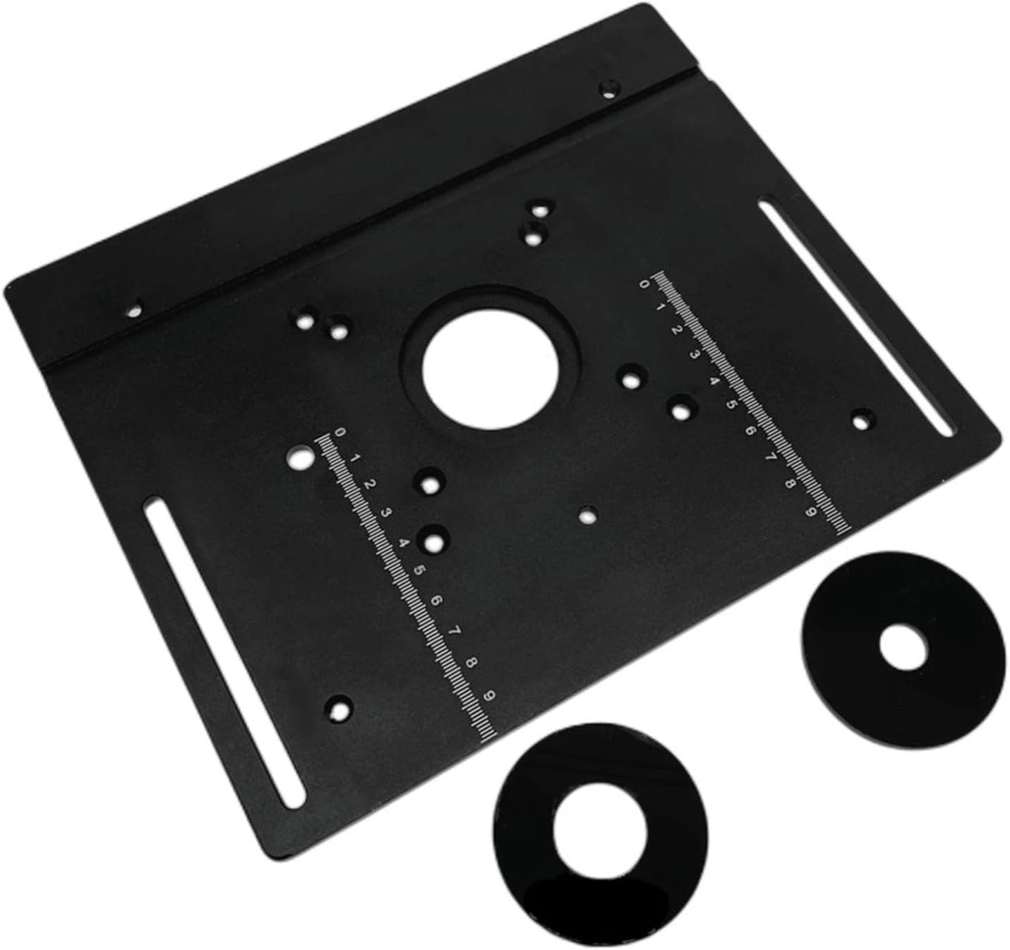 Router Table Insert Plate, Aluminum Alloy Router Table Panel, Router Templates, Micro Panel Backing Push Ruler, with Angle for Woodworking (03)