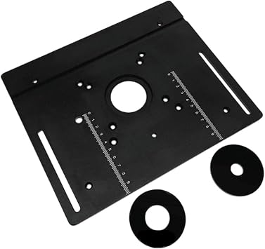 Router Table Insert Plate, Aluminum Alloy Router Table Panel, Router Templates, Micro Panel Backing Push Ruler, with Angle for Woodworking 03