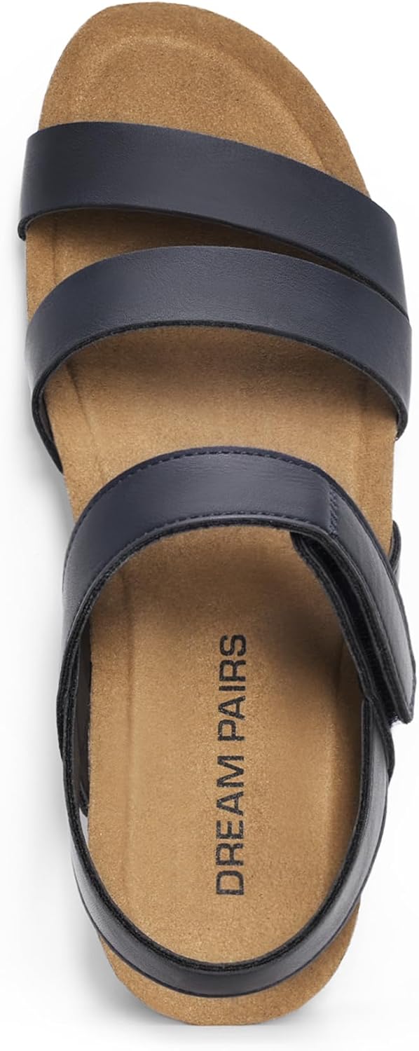 DREAM PAIRS Women's Low Heel Wedge Sandals, Round-Toe Comfortable Casual Flatform Dress Shoes with Arch Support - Image 4