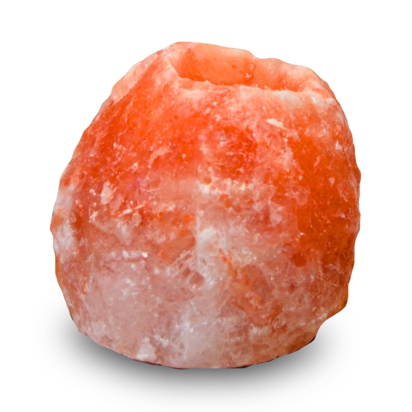 Himalajski Rock Sól Kryształowy Świecznik 500g - 100% Autentyczny Naturalny kryształ soli himalajskiej - Ręcznie rzeźbiony - Uchwyt na świece z wysokiej jakości naturalnego materiału - Naturalny