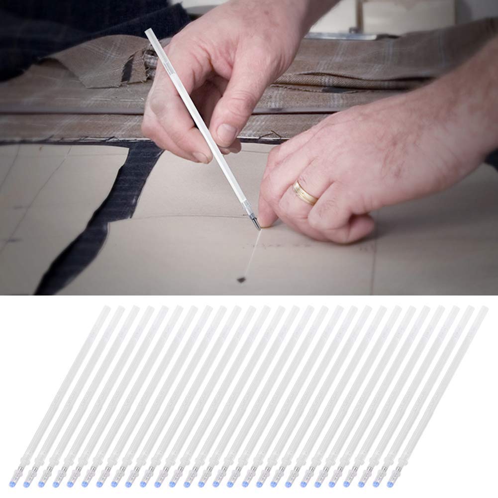 TOPINCN 100pcs Penne Cancellabili a Caldo Penne Cancellabili Bianche per Marcatura di Tessuti Penna a Scomparsa Ad Alta Temperatura Ricarica Pennarello Cancellabile a Caldo per Quilting