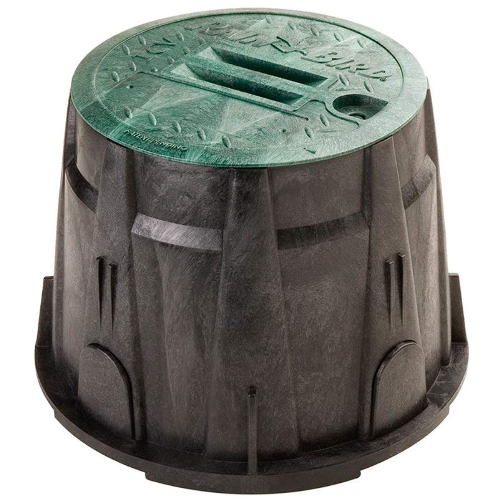 Rainbird Round Valve Box with Body, Lid and Lock, 10", Green