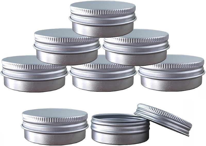 Frascos redondos de alumínio JOYWENG com tampa rosqueável, 30 mL, Pacote com 6