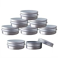 Vista 1 de Aluminum Tin Jars, Cosmetic Sample Metal Tins Empty Container Bulk, Round Pot Screw Cap Lid, Small Ounce for Candle, Lip Balm, Salve, Make Up, Eye