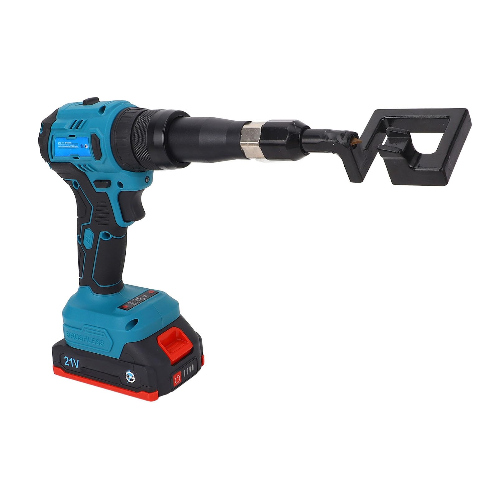 LiebeWH Pistola Remachadora Eléctrica Herramienta Remachadora Alicates Remachadores Cabezal Giratorio 360 Ajustable Batería de Litio de 21 V para Pernos Metálicos con Punzonado con un