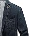 Men's Classic Notched Collar Denim Blazer Slim Fit Two Button Business Jean Jacket Fashion Casual Suit Jackets (Dark Blue,Medium)