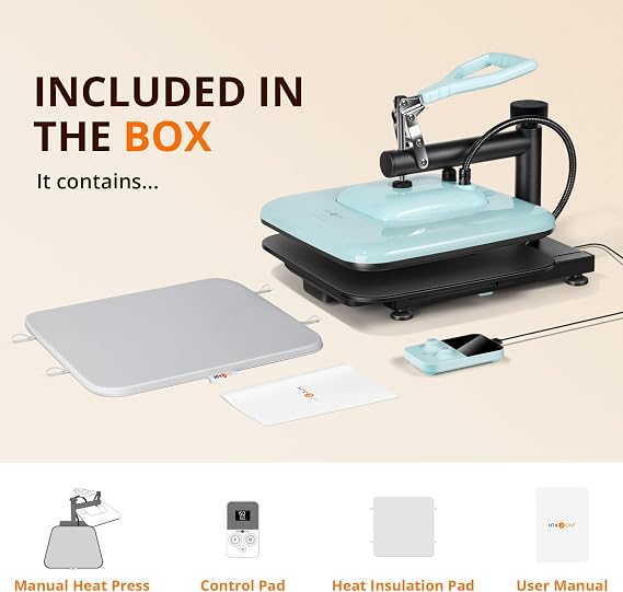 HTVRONT Heat Press Machine for T Shirts - 15x15 Swing Away Shirt Press Machine - Professional Heat Press for Sublimation, Vinyl, Heat Transfer Projects, Heats Up Fast & Distribute Heat Evenly (Blue)
