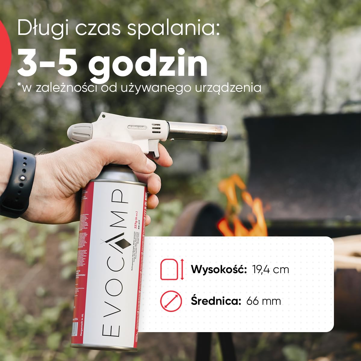 EVOCAMP 16 sztuk butanowych nabojów gazowych 227 g, typ MSF-1a, zawór bagnetowy, idealny do kuchenki kempingowej, ogrzewania gazowego, palnika do chwastów, na kemping, gaz butanowy, uniwersalna puszka