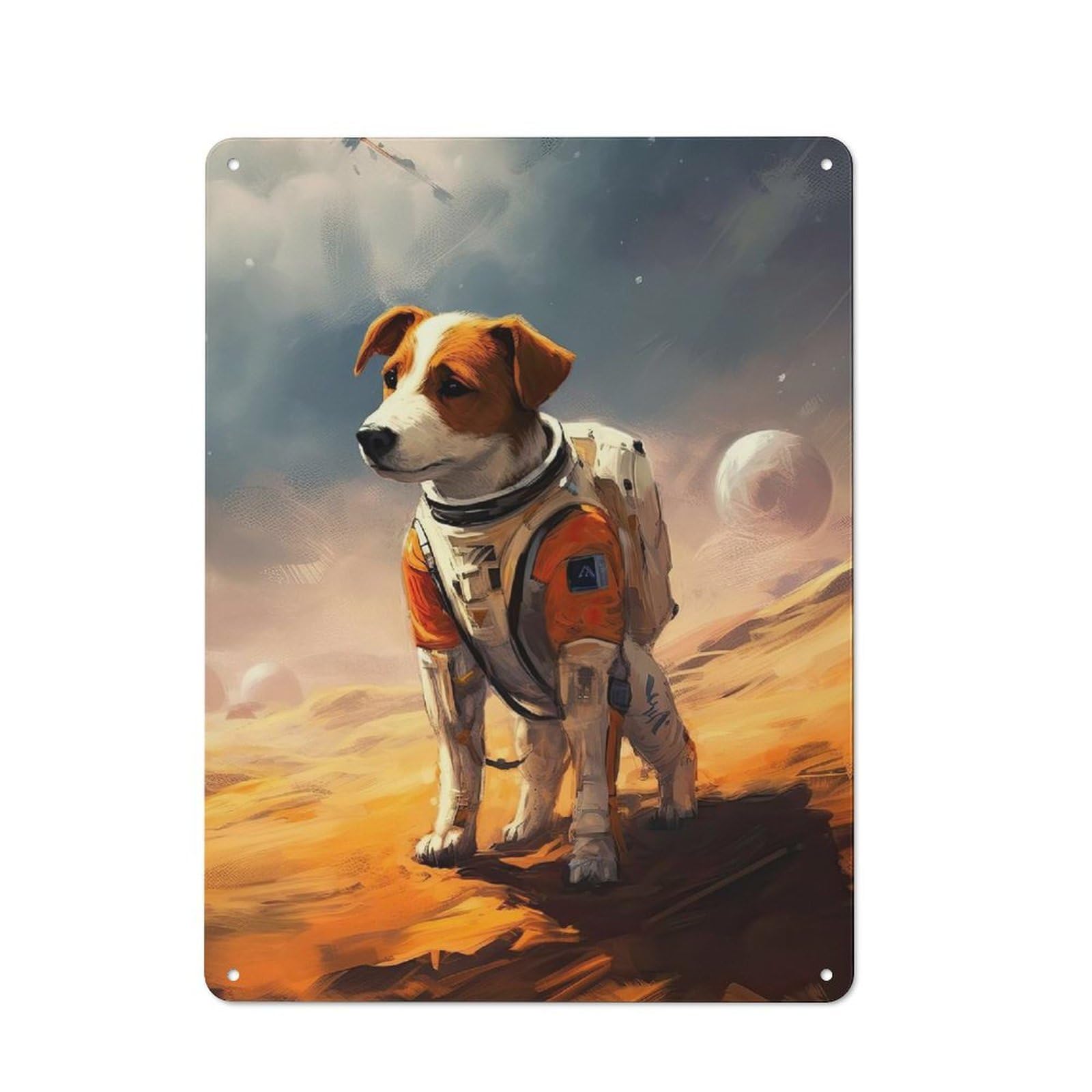 Industrial Jack Russell Terrier Mars Tin Sign 40x30cm, Garage Wall Decor for Garage, Hobby Room, Office Or Man Cave