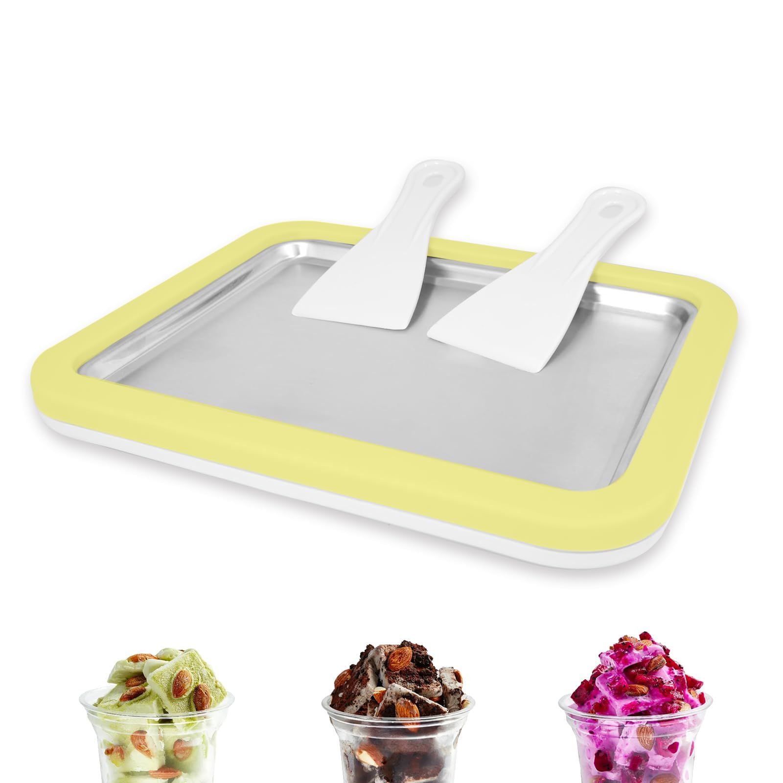 climafusion Rolled Ice Cream Maker, Stainless Steel Instant Icecream Machine for Home Kids Gelato DIY Parent-Child Activities Yellow โ image 1