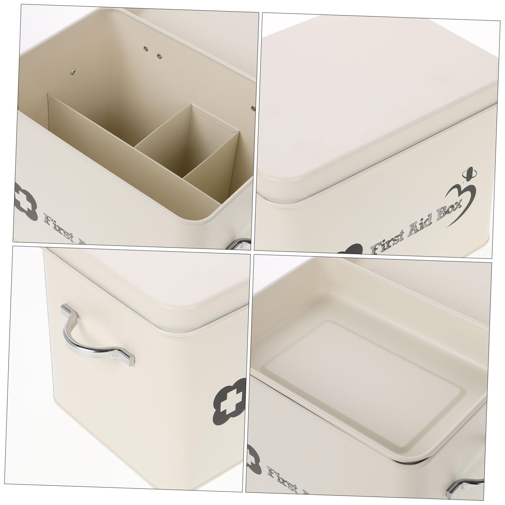 Cabilock Caja Organizadora de Medicamentos Pequeña de Acero Inoxidable Diseño Multilayer para Uso Doméstico y Viaje, Almacenamiento Seguro Prueba de Polvo para Niños