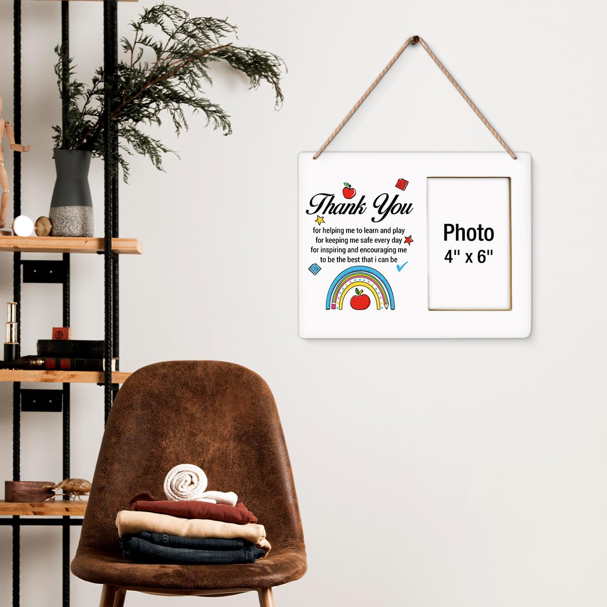 Cornice portafoto in legno, regalo di ringraziamento per insegnanti da studenti, regalo di apprezzamento per insegnanti di asilo nido, per donne e uomini, foto da 10 x 15 cm
