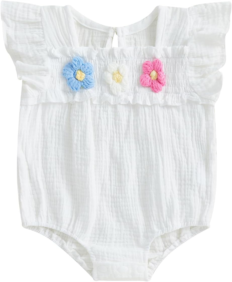 Infant Newborn Baby Girl Romper Smocked Flower Embroidery Long Sleeve Jumpsuit Casual Wear 3 6 9 12 Infant Newborn Baby Girl Romper Smocked Flower Embroidery Long Sleeve Jumpsuit Casual Wear 3 6 9 12