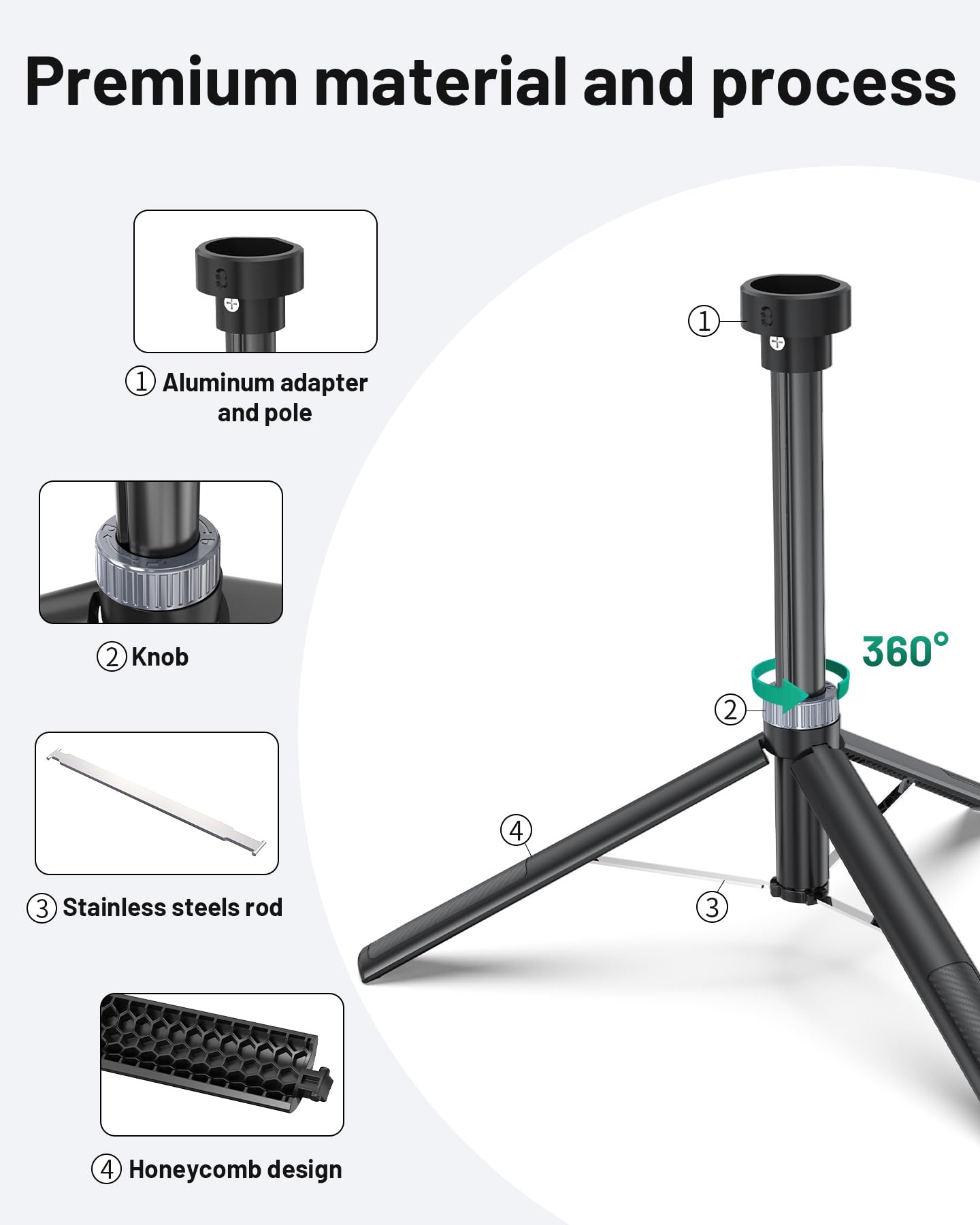 Supporto a Treppiede Portatile per Mini Antenna Satellitare, Compatibile con Starlink Mini, Adattatore in Alluminio Pieghevole per Campeggio e Viaggi