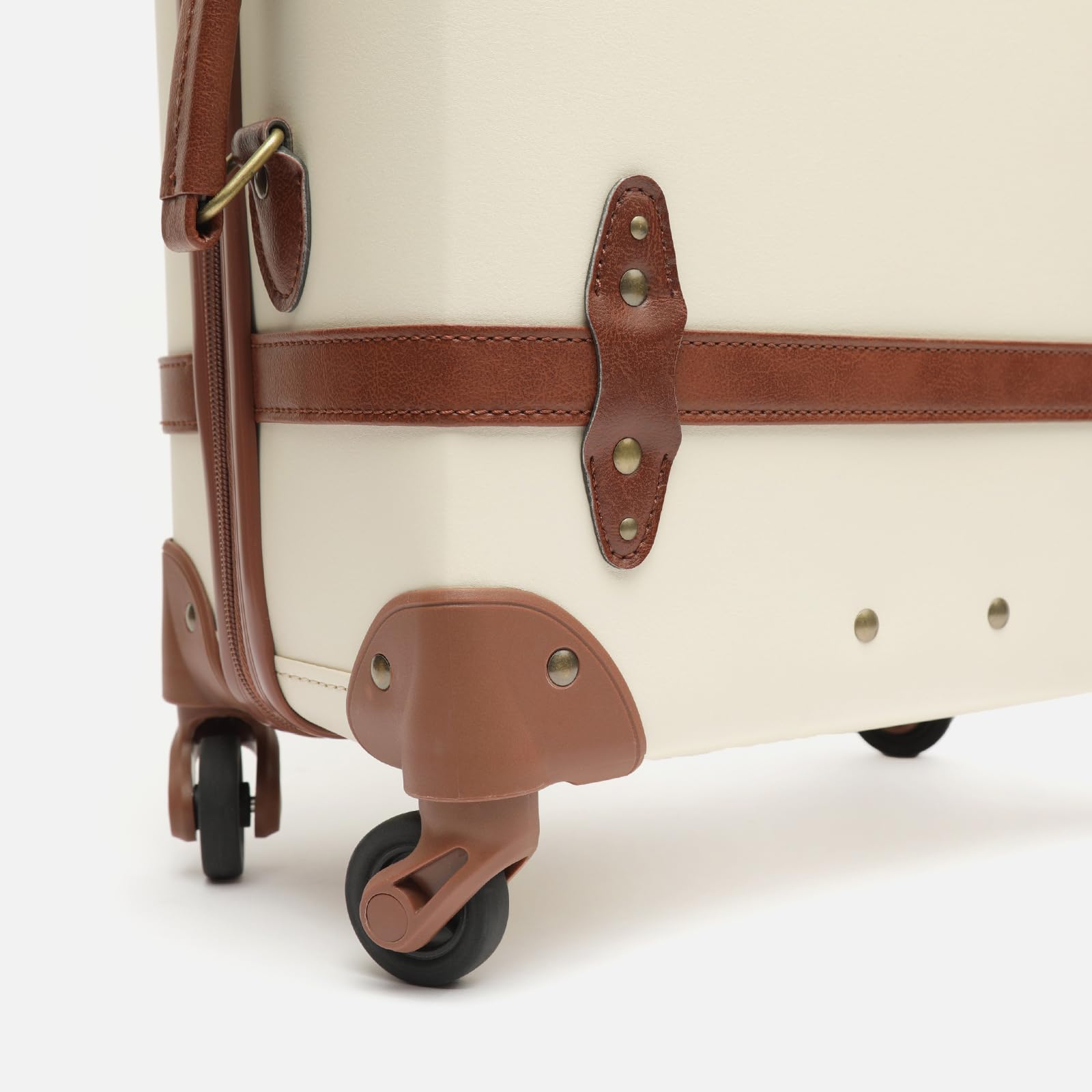 MISAKO Valigia in tessuto da Viaggio Vintage Beige Unisex – Bagaglio elegante morbido semirigido di 55 X 35 X 21 cm di 4 ruote