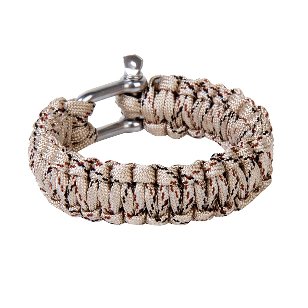UJEAVETTE® Paracord 550 Survival Bracelet with Stainless Steel U Shackle - Desert Camo (B0BQGQBLY1) Amazon Price History, Amazon Price Tracker