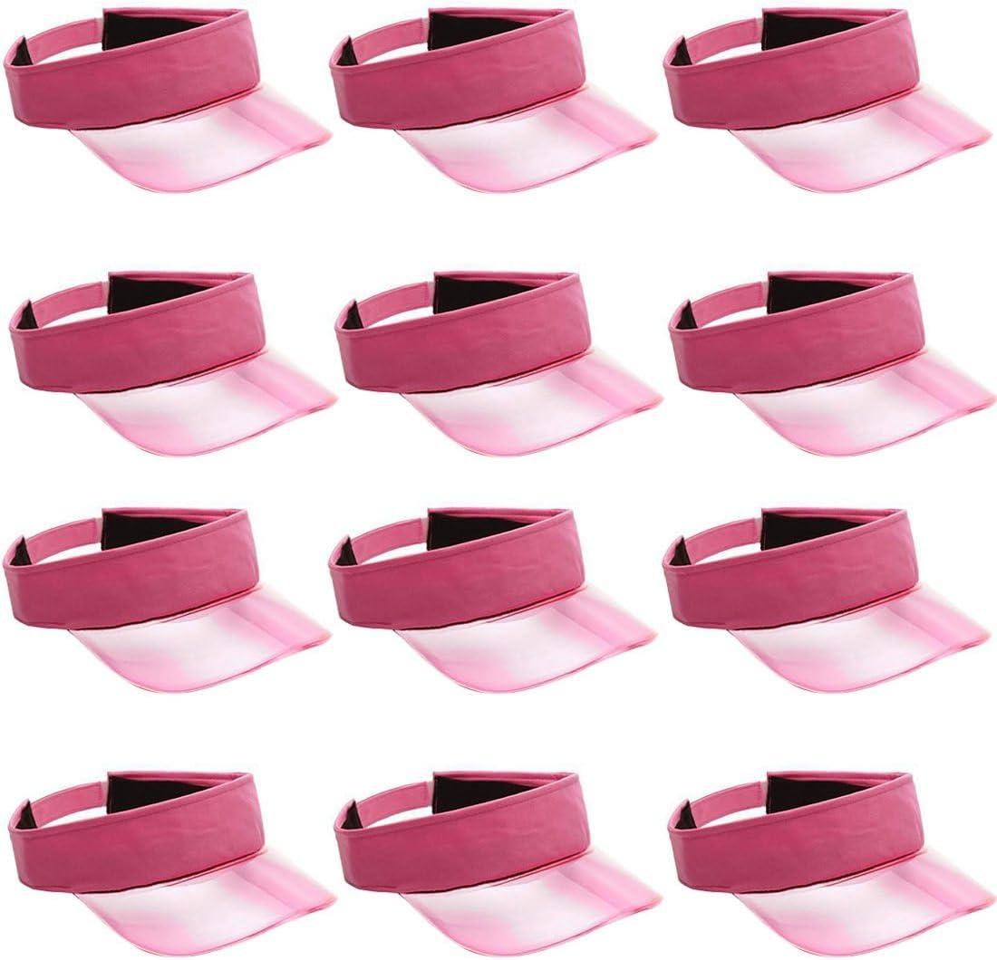 12 Pieces Transparent Visor Hat Women PVC Empty Top Hat Sports Visor Cap