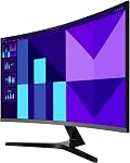Moniteur Samsung 32 po FHD Écran Courbé Noir avec Taux de Rafraîchissement de 100 Hz, Mode Jeu, Mode Économie d'Œil, Connectivité Multiple - (LS32D390GANXZA) [Version Canada]