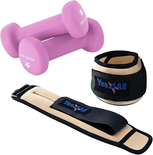 Miniatura 18 de Yes4All Par de pesas para muñeca y tobillo de 1 libra a 10 libras, correa ajustable para caminar, trotar, pilates, gimnasio, entrenamiento de D. Par