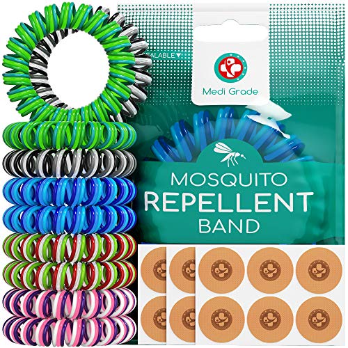Bracelets Anti Moustique [10 Pièces] et Patchs [120 Unités]  Bracelet Enfant et Adultes Triples Bandes - Sans DEET Repulsif Moustique et Insectes Assurant une Protection Pendant 300 Heures