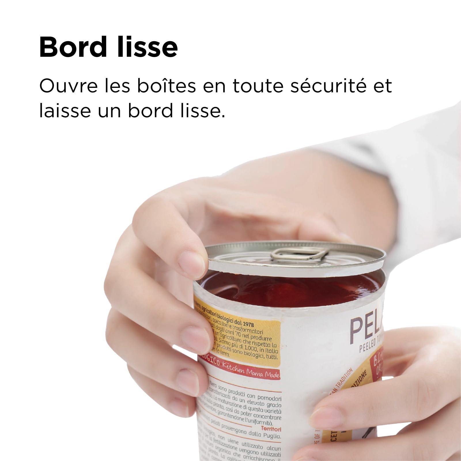 Kitchen Mama Auto 2.0 Ouvre-boîte électrique : la lame raffinée ouvre presque toutes les boîtes de conserve - automatique, mains libres, bord lisse, sans danger pour les aliments (Marbre noir)