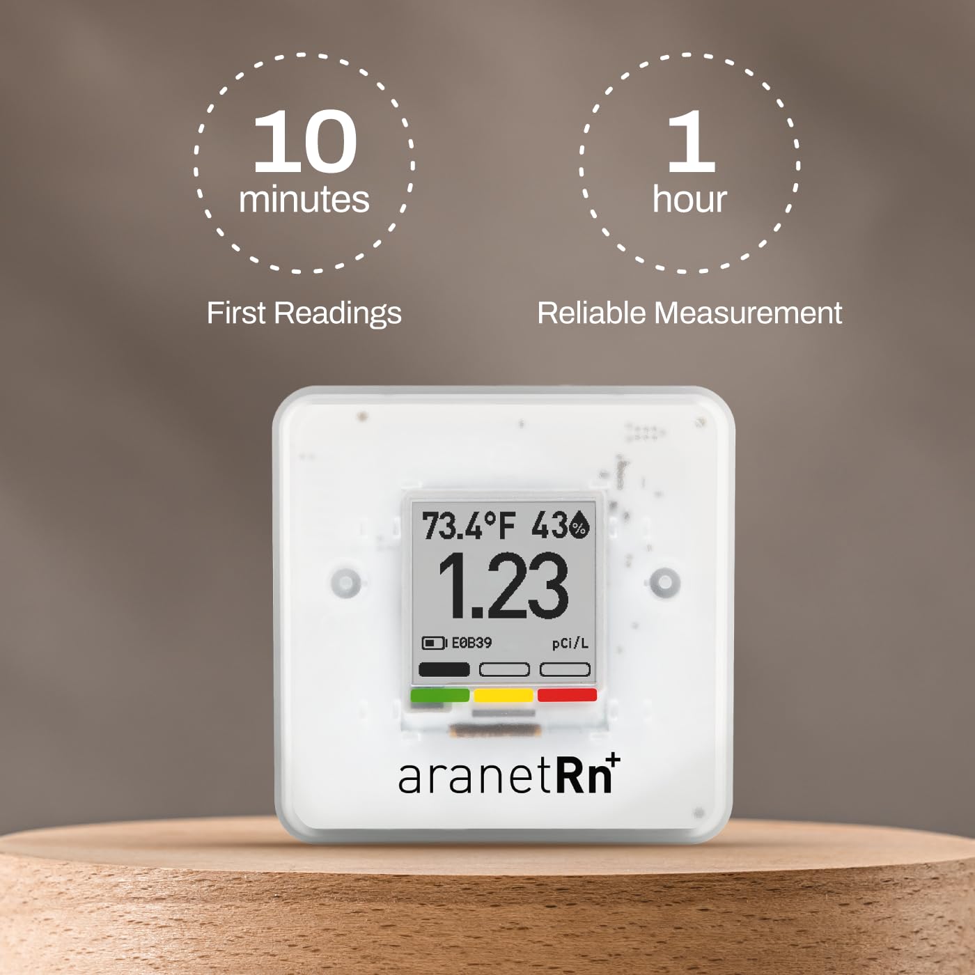 SAF Aranet Radon Detector for Home: 10-Min Measurement, Temperature, Relative Humidity, Pressure, E-Ink Display, 7-Year Battery, Portable with Free App, Bq/m3 & pCi/L Selectable - Image 2