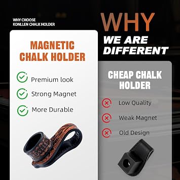 KONLLEN Magnetic Chalk Holder, Pool Cue Chalk Holder Accessory