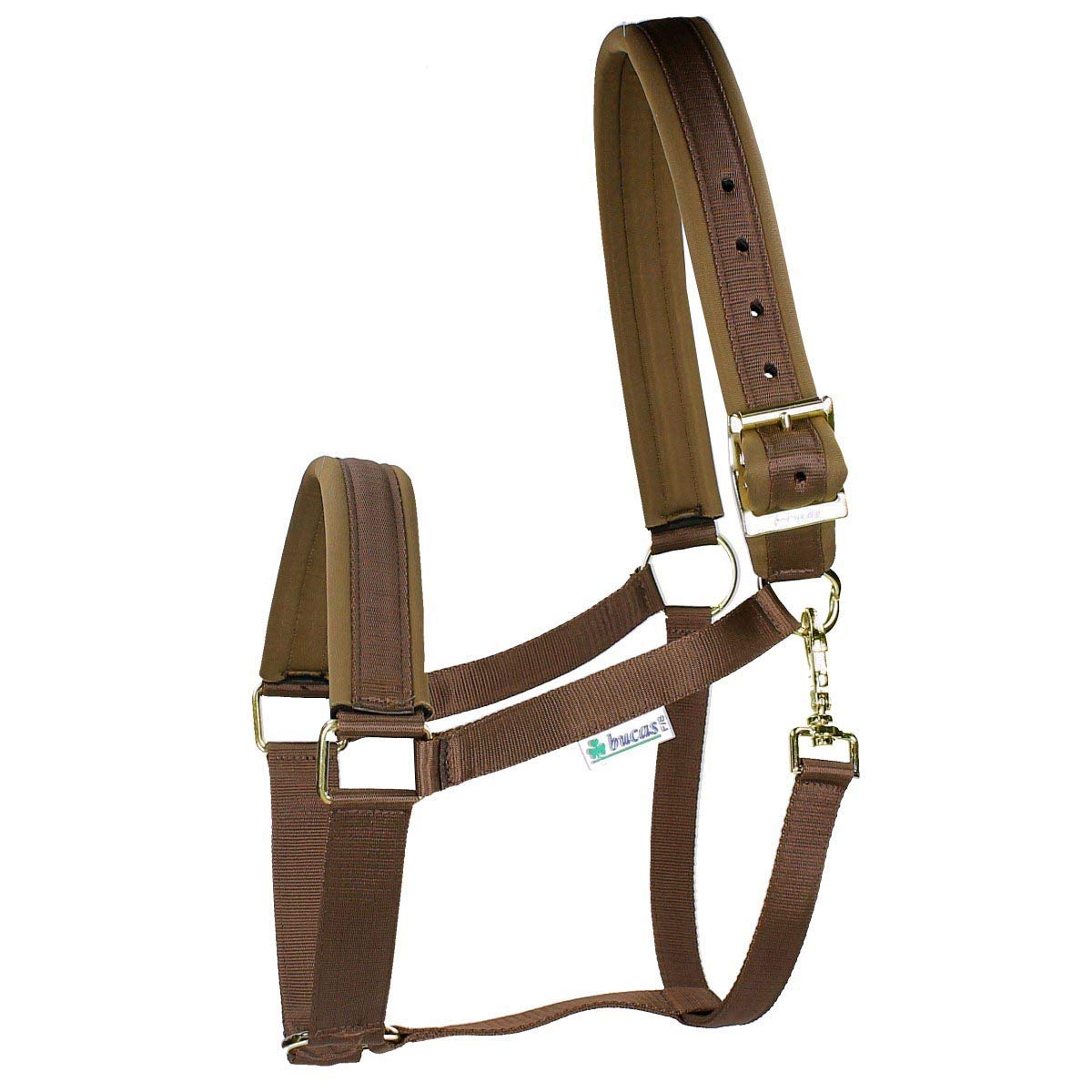 Bucas cabestro cómodo pony marrón de nailon resistente para cuadra