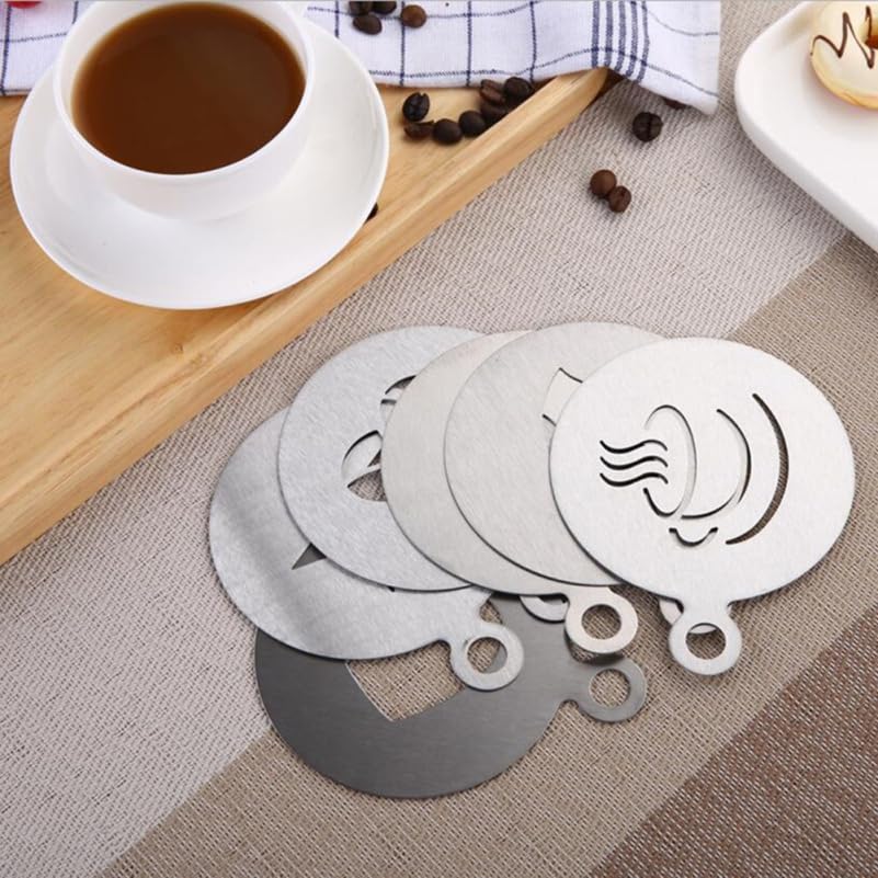 Hemoton Cookie Stencils,Coffee Decorating Stencil,Coffee Decoration Mold Tool,Coffee Stencils Latte Art,Cake Stencils Baking Templates,Coffee Art Templates Coffee Mold Tool for Cake Coffee Cappuccino