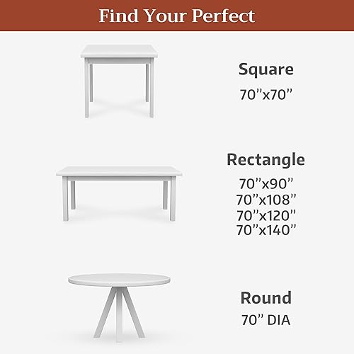 Miniatura 5 de Maison d' Hermine Mantel cuadrado de alta calidad, 100% algodón peinado, 70 x 70 pulgadas, mantel reutilizable decorativo para comedor, granja,