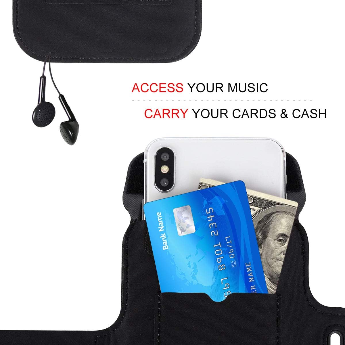 GUZACK Running Phone Holder Cell Phone Armband Case for iPhone 12/12 Mini/12 pro/11/11 Pro/X/8 Plus/Galaxy S10/S9/S8 Plus Waterproof Cell Phone Armband for Jogging, Walking, Exercise and Gym Workout : Cell Phones & Accessories