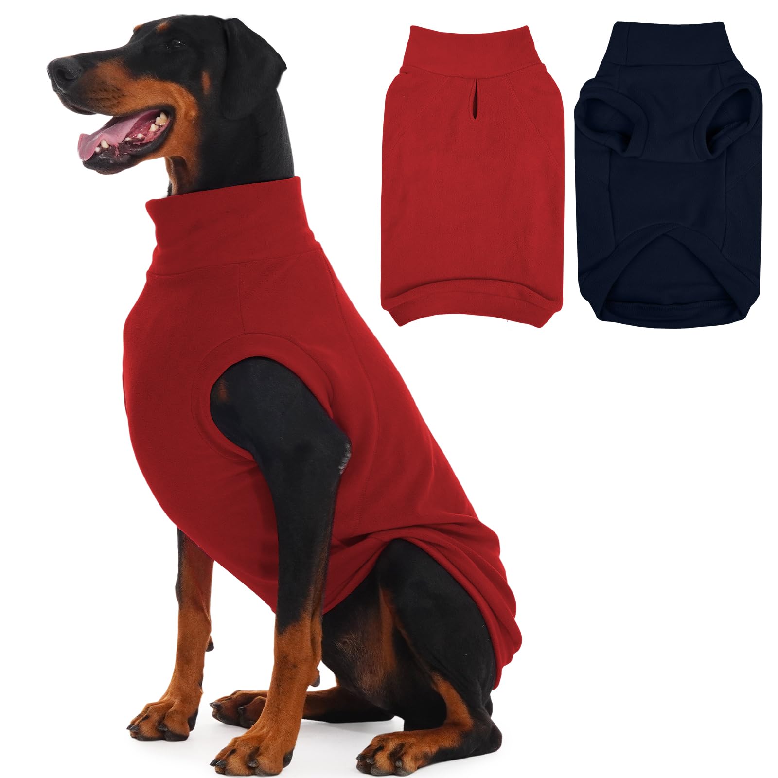 Veste polaire grand chien XXXXL contre le froid Pull extensible doux trou laisse hiver