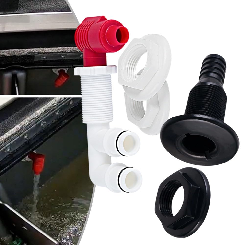 Kit de valve d'aquarium vivant aérateur de pompage pour livewells en ABS marine 1-1/16