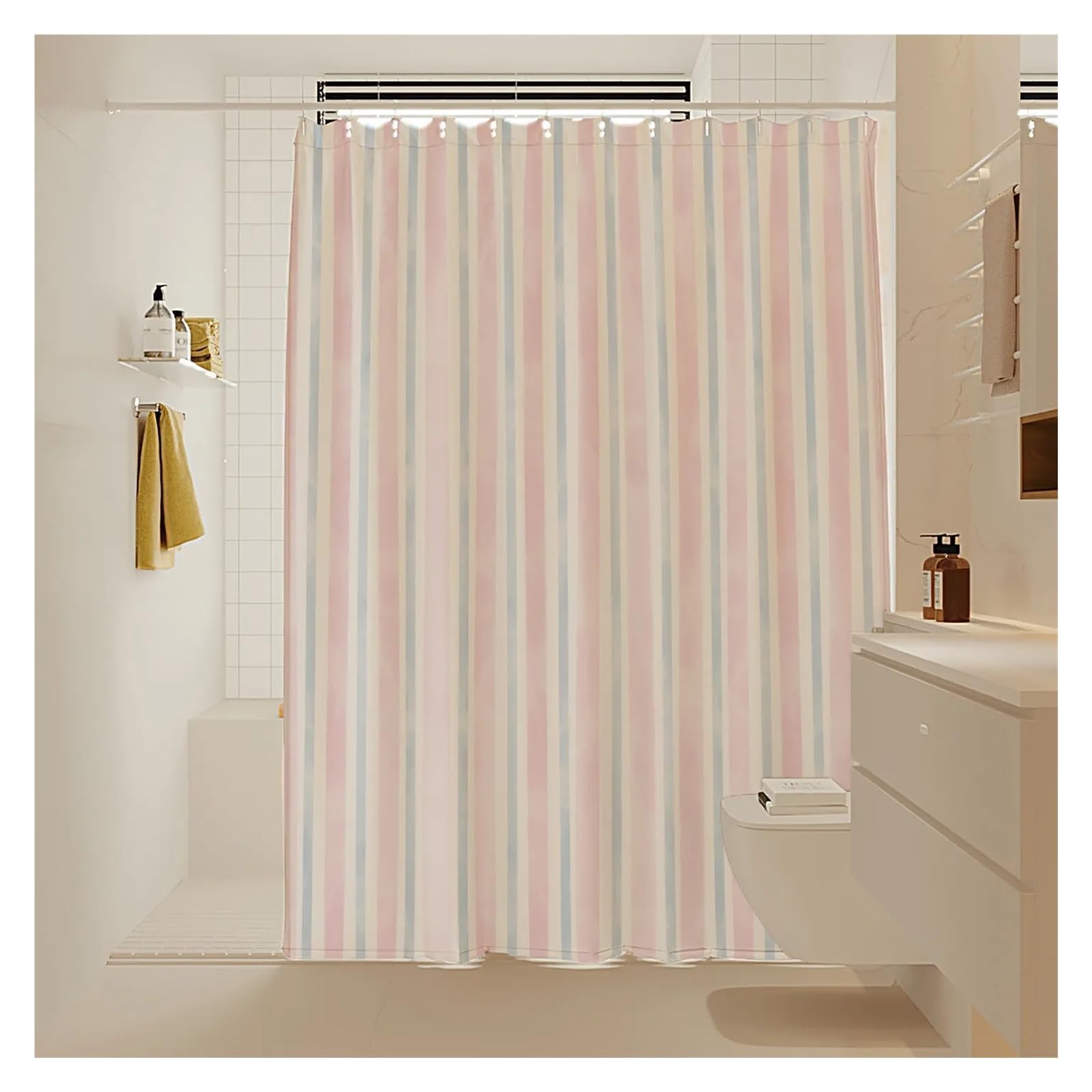 Rideau Douche Lin Rideau de Douche Salle Bain, décor imperméable