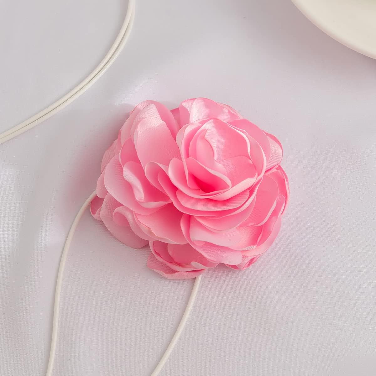 Bethynas Vintage Flower Choker Necklace Gothic Large Rose Neck Chain Long Wrap Leather Collar Tie Floral Women Neck Accessories Bridal Party Jewelry for Women - Image 3