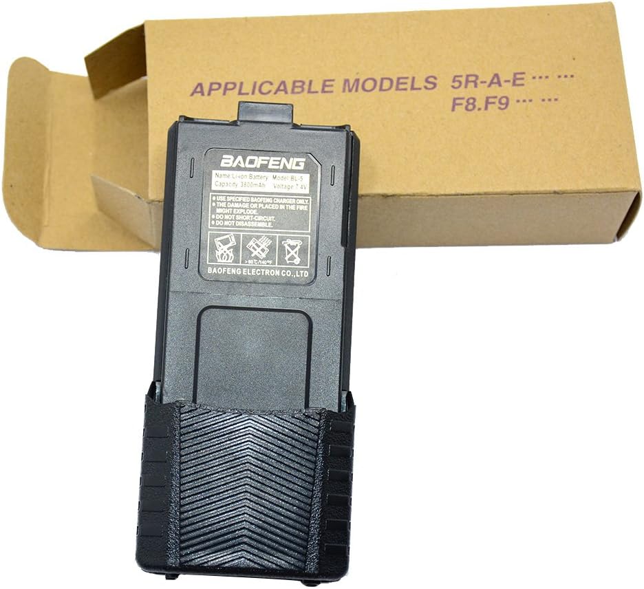 Baofeng BL-5L 3800mAh Extended Battery Compatible with UV-5R UV-5RTP UV-5R Plus BF-F8HP, BF-F9 Two Way Radio Walkie Talkie