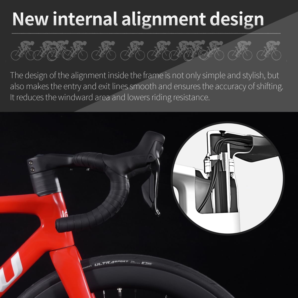 KOOTU Carbon Road Bike Lightweight 24 Speed Road Bicycle with 7170 Groupset T1000 Full Carbon Frame & Fork with Disc Brake