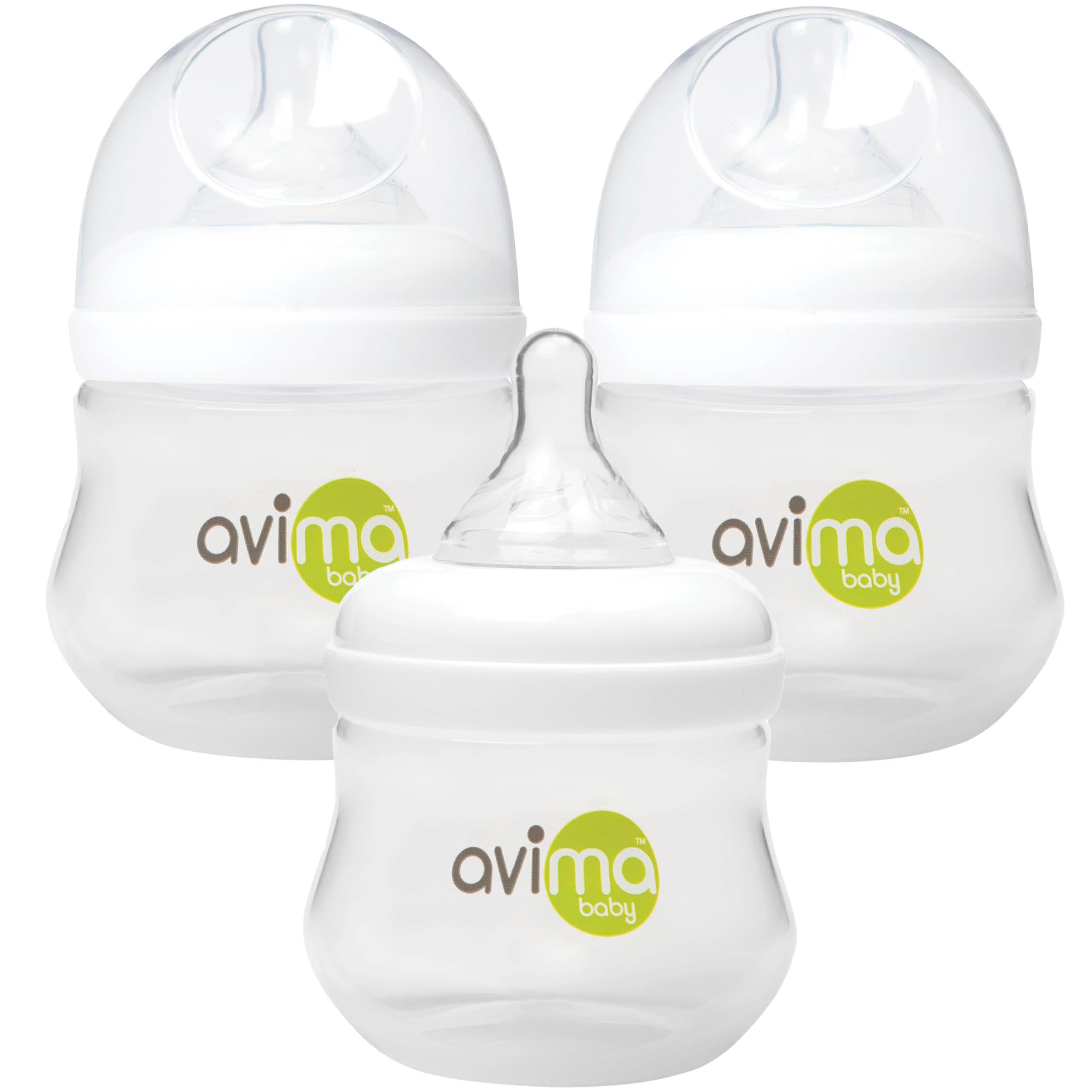 Avima4 oz Anti Colic Newborn Baby Bottles, BPA Free, Wide Neck with Slow Flow (Set of 3)