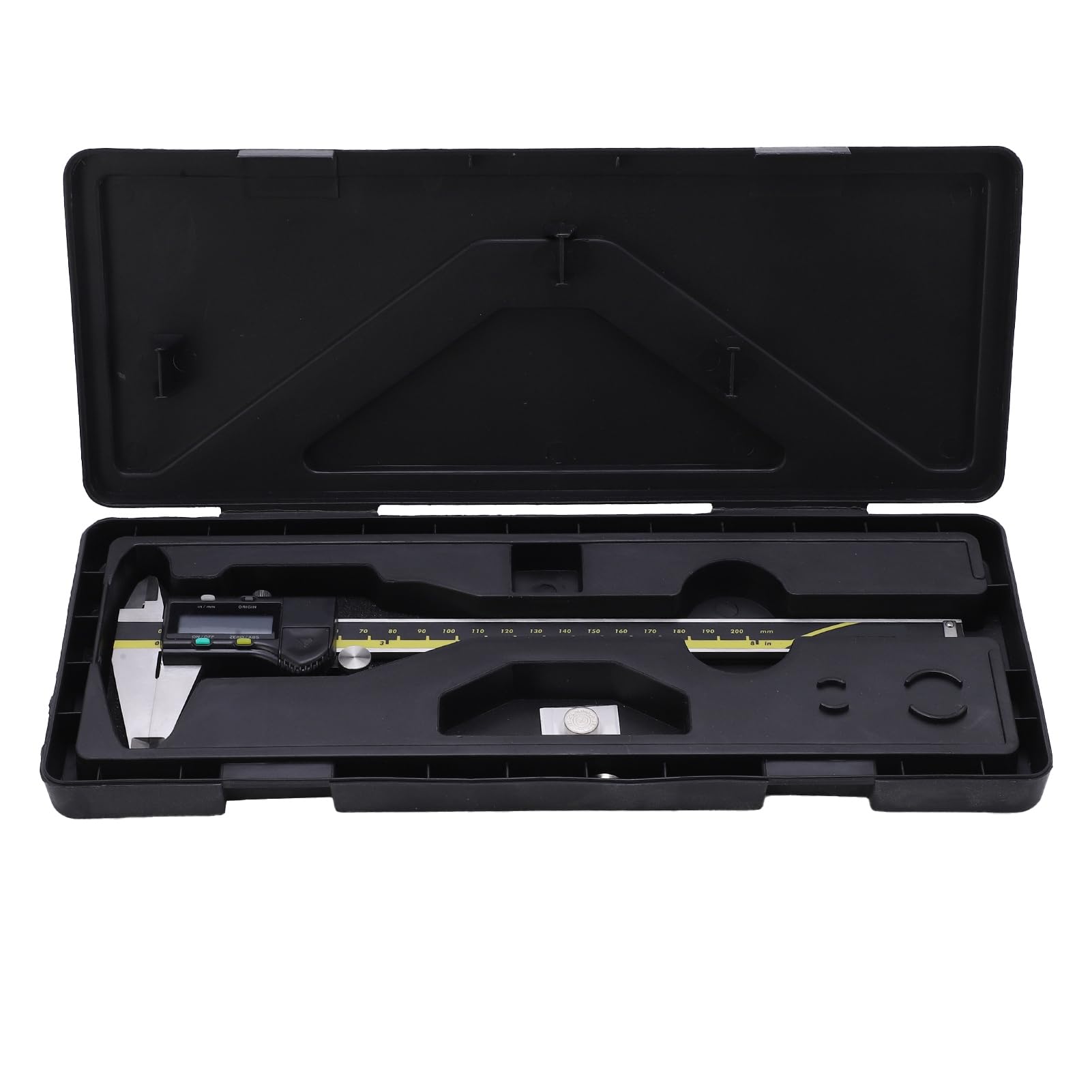 Calibrador digital electrónico de 200 mm, herramienta de medición de calibrador a vernier, pantalla LED de precisión de 0,01 mm, calibrador a vernier digital con estuche