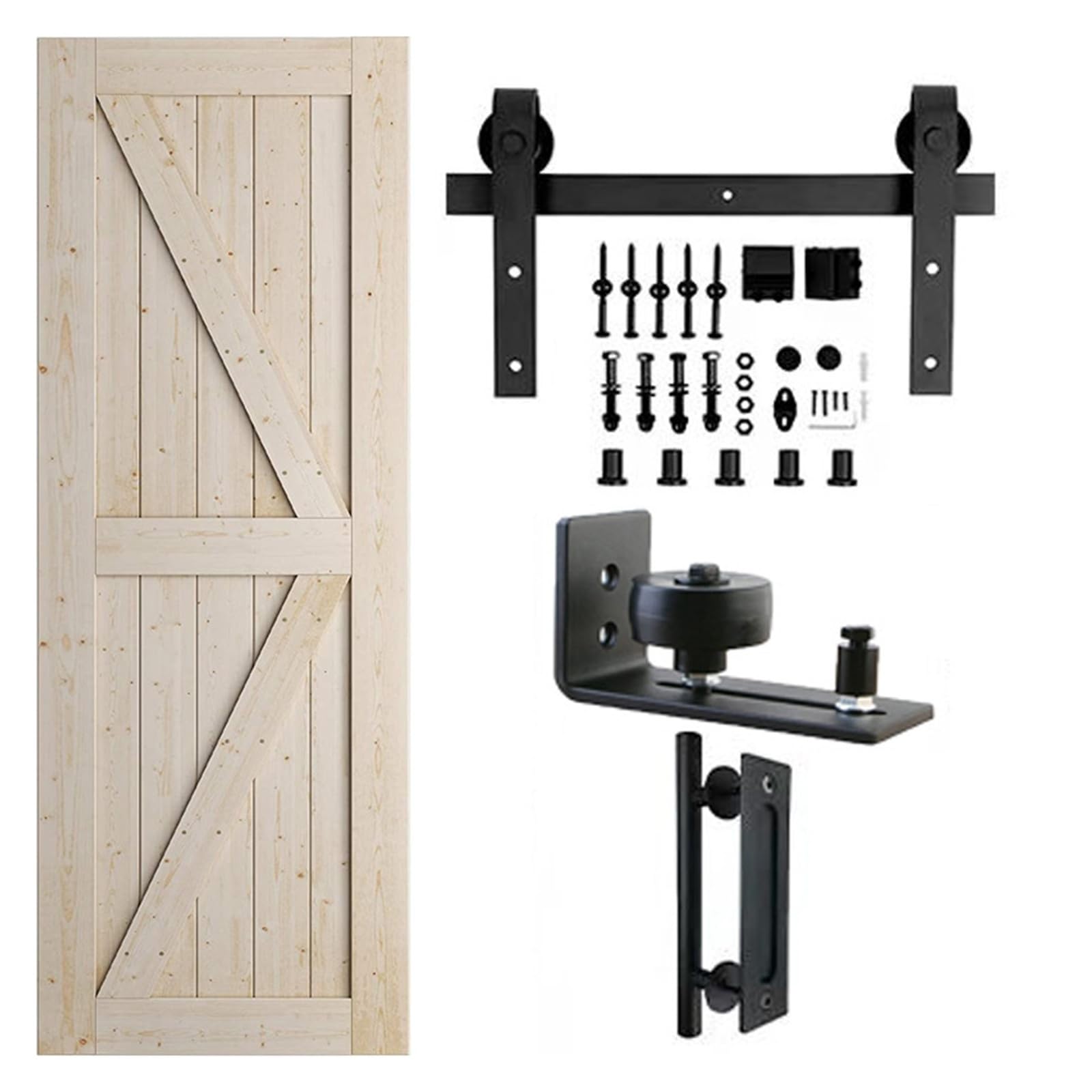 1.5-Meter American-Style Barn Door Hanging Rail Kit Complete Set of Hardware Accessories and Sliding,Smooth Gliding