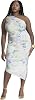 ELOQUII Women's Plus Size Ruched One Shoulder Dress