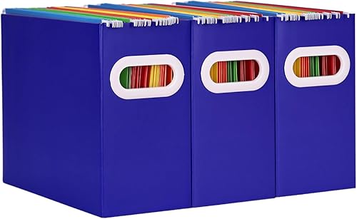 Vista 25 de Organizador de carpetas de archivos colgantes de cartón, caja de archivos plegable para tamaño carta, almacenamiento portátil de archivos