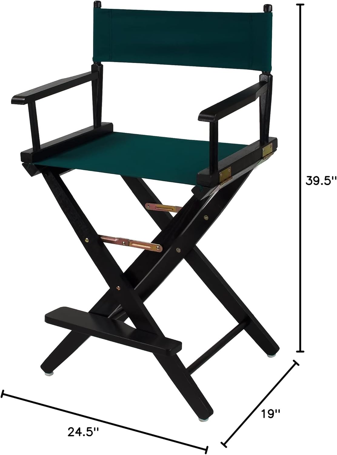 American Trails Extra-Wide Premium Directors Chair 24" H Counter Height Black Frame Hunter Green Canvas