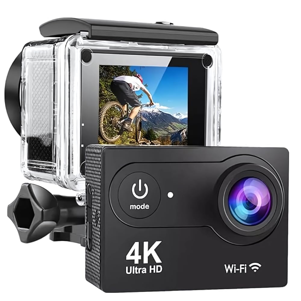 Drumstone Summer 𝐖𝐢𝐭𝐡 𝟏𝟓 𝐘𝐄𝐀𝐑𝐒 𝐖𝐀𝐑𝐑𝐀𝐍𝐓𝐘 New Launch 4K Ultra HD WiFi Action Camera Wireless Water Resistant Sports Action Camera Wide-Angle Lens with 2 Inch Display CMOS (16MP)--picture-16