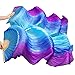 GSXLZ Ventilatori di Danza del Ventre di Seta Reale del 100% 1 Paia / 1 PC / 1 pz Handmade Tinked Dance Dance Dance Dance Long Fan Generato Fan Dance Fans Veil 24 Colors 249