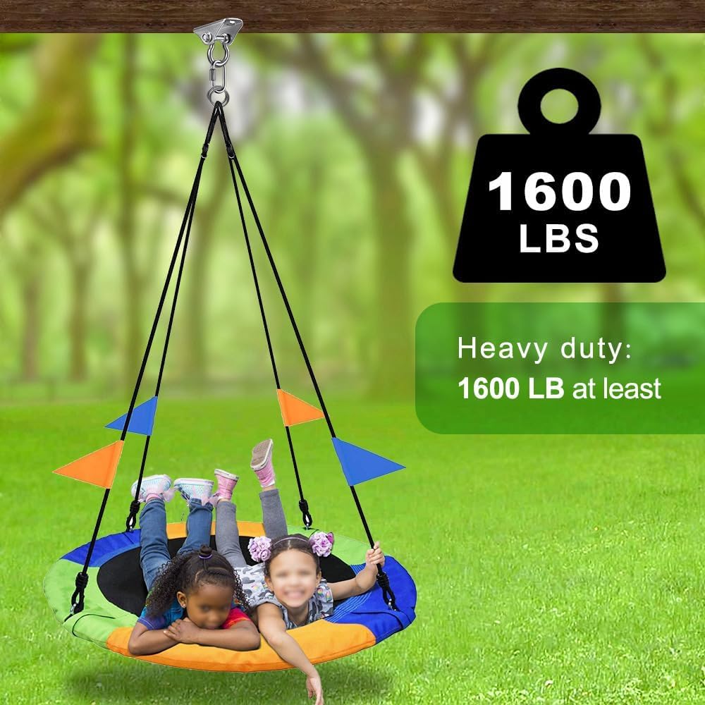 BeneLabel 2 Pack Stainless Steel 180 Swing Hooks, Heavy Duty 1000 LB Capacity, 4 Screws & 4 Expansion Bolts for Wooden & Concrete, Ceiling Mount for Hammock, Porch, Yoga, Punching Bag