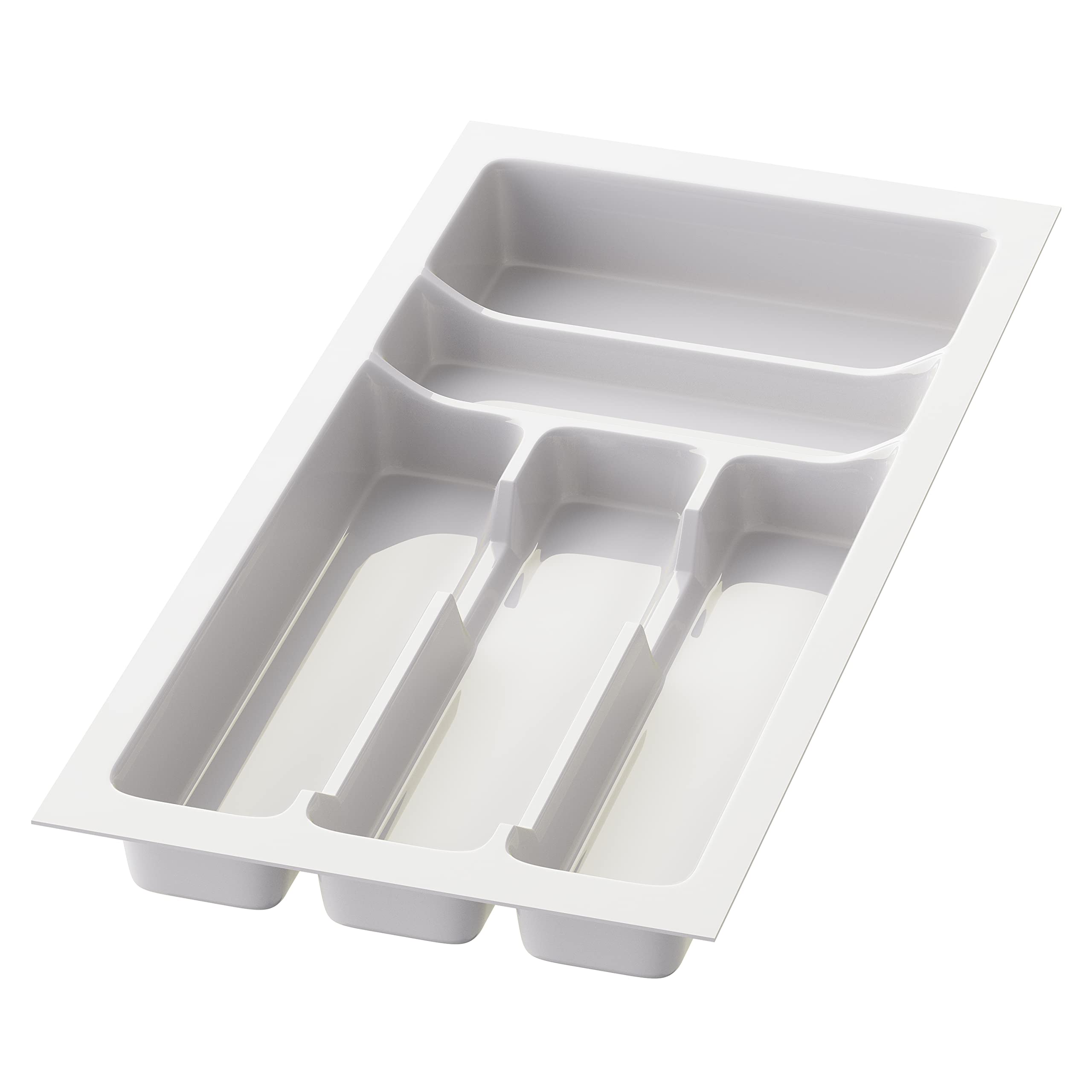 Sossai Besteckeinsatz Divio für 30cm breite Schubladen, 23x49 cm – zuschneidbar, 5 Fächer, weiß, Besteckkasten für Schubladen aus Kunststoff Küche, Haushalt & Wohnen