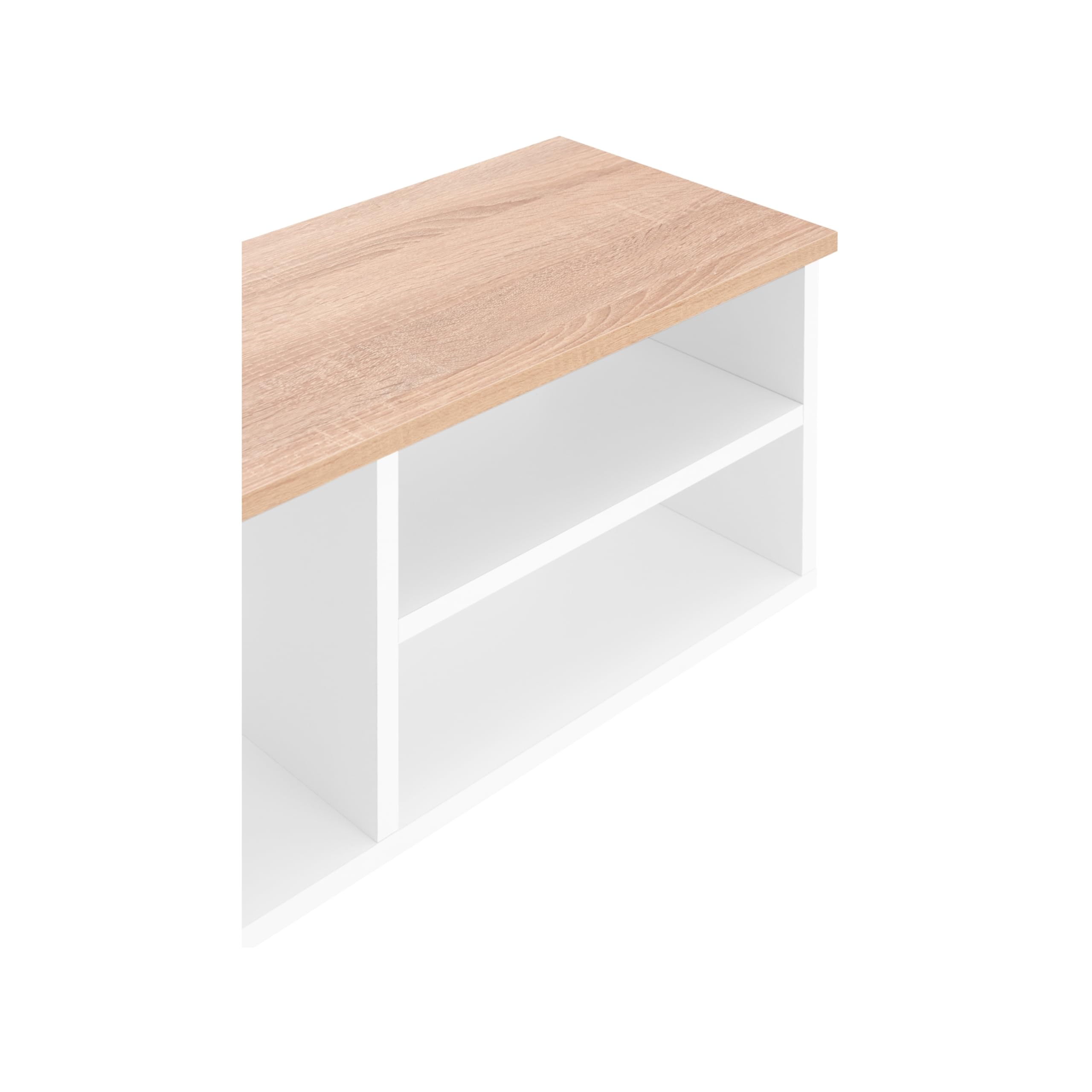 Mueble TV Blanco y Roble, Mesa TV Moderna para Salón - 90x30x35 cm | Estilo Moderno, Ideal para Decoración del Salón - Mueble TV Blanco pequeño. ONA