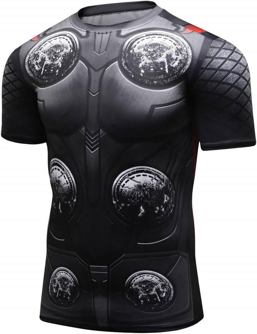 Red Plume Men's Compression Base Layer Tops Short Sleeve Outdoor Athletic Shirts Running T Shirts - Image 3
